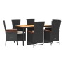 Set de comedor de jardín 7 pzas y cojines ratán sintético negro de , Conjuntos de jardín - Ref: Foro24-3277509, Precio: 927,8...