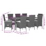 Set de comedor de jardín 7 pzas y cojines ratán sintético negro de , Conjuntos de jardín - Ref: Foro24-3277509, Precio: 927,8...