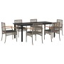 Set comedor jardín 7 pzas y cojines ratán sintético gris de , Conjuntos de jardín - Ref: Foro24-3213622, Precio: 527,21 €, De...