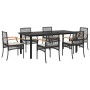 Set de comedor de jardín 7 pzas y cojines ratán sintético negro de , Conjuntos de jardín - Ref: Foro24-3213608, Precio: 510,4...