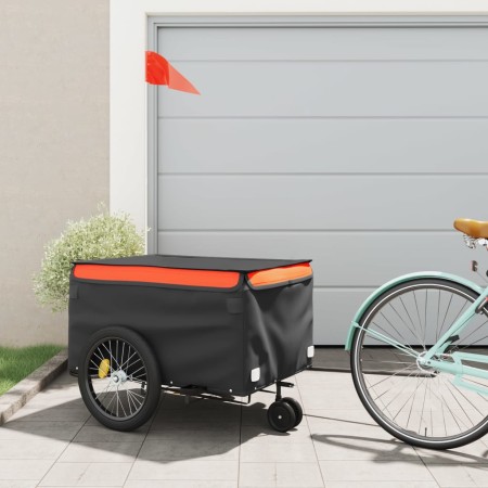 Remolque para bicicleta hierro negro y naranja 45 kg de , Remolques para bicicletas - Ref: Foro24-94110, Precio: 106,63 €, De...