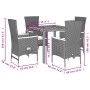 Set de muebles jardín 5 pzas con cojines ratán sintético negro de , Conjuntos de jardín - Ref: Foro24-3277502, Precio: 626,25...