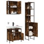 Set de muebles baño 3 pzas madera contrachapada roble ahumado de , Muebles de baño - Ref: Foro24-3214737, Precio: 185,83 €, D...