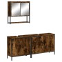 Set de muebles baño 3 pzas madera contrachapada roble ahumado de , Muebles de baño - Ref: Foro24-3214672, Precio: 173,50 €, D...