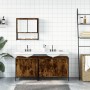 Set de muebles baño 3 pzas madera contrachapada roble ahumado de , Muebles de baño - Ref: Foro24-3214672, Precio: 173,50 €, D...
