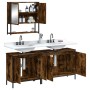 Set de muebles baño 3 pzas madera contrachapada roble ahumado de , Muebles de baño - Ref: Foro24-3214672, Precio: 173,50 €, D...