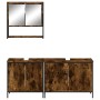 Set de muebles baño 3 pzas madera contrachapada roble ahumado de , Muebles de baño - Ref: Foro24-3214672, Precio: 173,50 €, D...
