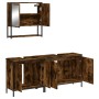 Set de muebles baño 3 pzas madera contrachapada roble ahumado de , Muebles de baño - Ref: Foro24-3214672, Precio: 173,50 €, D...