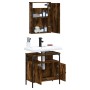 Set de muebles baño 2 pzas madera contrachapada roble ahumado de , Muebles de baño - Ref: Foro24-3214777, Precio: 91,90 €, De...