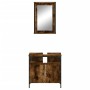 Set de muebles baño 2 pzas madera contrachapada roble ahumado de , Muebles de baño - Ref: Foro24-3214777, Precio: 91,90 €, De...