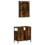 Set de muebles baño 2 pzas madera contrachapada roble ahumado de , Muebles de baño - Ref: Foro24-3214777, Precio: 91,90 €, De...