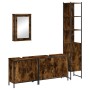 Set de muebles baño 4 pzas madera contrachapada roble ahumado de , Muebles de baño - Ref: Foro24-3214812, Precio: 234,36 €, D...