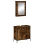 Set de muebles baño 2 pzas madera contrachapada roble ahumado de , Muebles de baño - Ref: Foro24-3214782, Precio: 104,45 €, D...