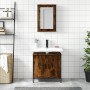 Set de muebles baño 2 pzas madera contrachapada roble ahumado de , Muebles de baño - Ref: Foro24-3214782, Precio: 104,45 €, D...