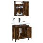 Set de muebles baño 2 pzas madera contrachapada roble ahumado de , Muebles de baño - Ref: Foro24-3214782, Precio: 104,45 €, D...