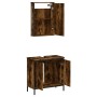 Set de muebles baño 2 pzas madera contrachapada roble ahumado de , Muebles de baño - Ref: Foro24-3214782, Precio: 104,45 €, D...