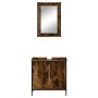 Set de muebles baño 2 pzas madera contrachapada roble ahumado de , Muebles de baño - Ref: Foro24-3214782, Precio: 104,45 €, D...