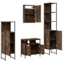 Set de muebles baño 4 pzas madera contrachapada roble ahumado de , Muebles de baño - Ref: Foro24-3214827, Precio: 221,08 €, D...