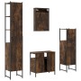 Set de muebles baño 4 pzas madera contrachapada roble ahumado de , Muebles de baño - Ref: Foro24-3214827, Precio: 221,08 €, D...