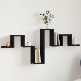 Estantería de pared madera de ingeniería negro 104,5x10x43 cm de , Estantes y estanterías - Ref: Foro24-840724, Precio: 24,53...
