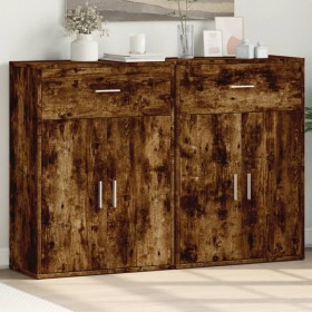 Aparadores 2 uds madera de ingeniería roble ahumado 60x30x84 cm de , Aparadores - Ref: Foro24-3276599, Precio: 133,51 €, Desc...
