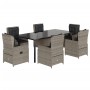 Set comedor jardín 7 pzas y cojines ratán sintético gris claro de , Conjuntos de jardín - Ref: Foro24-3262908, Precio: 931,74...