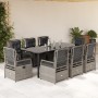 Set comedor de jardín 9 pzas cojines ratán sintético gris claro de , Conjuntos de jardín - Ref: Foro24-3263040, Precio: 988,1...