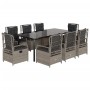Set comedor de jardín 9 pzas cojines ratán sintético gris claro de , Conjuntos de jardín - Ref: Foro24-3263040, Precio: 988,1...