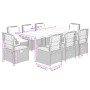 Set comedor de jardín 9 pzas cojines ratán sintético gris claro de , Conjuntos de jardín - Ref: Foro24-3263040, Precio: 988,1...