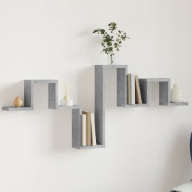 Estantería pared madera ingeniería gris hormigón 104,5x10x43 cm de , Estantes y estanterías - Ref: Foro24-840726, Precio: 21,...