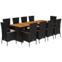 Set de comedor jardín 11 pzas con cojines ratán sintético negro de , Conjuntos de jardín - Ref: Foro24-3277523, Precio: 1,00 ...