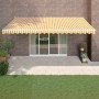 Toldo retráctil automático amarillo y blanco 5x3 m de , Toldos - Ref: Foro24-3154485, Precio: 442,24 €, Descuento: %