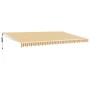 Toldo retráctil automático amarillo y blanco 5x3 m de , Toldos - Ref: Foro24-3154485, Precio: 442,24 €, Descuento: %