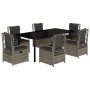 Set comedor jardín 7 pzas y cojines ratán sintético gris de , Conjuntos de jardín - Ref: Foro24-3262997, Precio: 825,87 €, De...