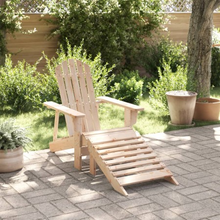 Silla Adirondack con otomana madera maciza de abeto de , Sillas de jardín - Ref: Foro24-4007240, Precio: 102,57 €, Descuento: %