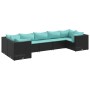 Set de muebles de jardín y cojines 7 pzas ratán sintético negro de , Conjuntos de jardín - Ref: Foro24-3308260, Precio: 544,1...