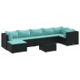 Set de muebles de jardín 8 pzas y cojines ratán sintético negro de , Conjuntos de jardín - Ref: Foro24-3308236, Precio: 526,2...
