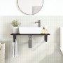Estante de lavabo de pared de acero y madera maciza de roble de , Tocadores de baño - Ref: Foro24-3302587, Precio: 71,08 €, D...
