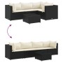 Set de muebles de jardín 5 pzas y cojines ratán sintético negro de , Conjuntos de jardín - Ref: Foro24-3308080, Precio: 388,4...