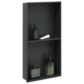 Hornacina ducha acero inoxidable negro mate 32x62x9 cm de , Paredes y mamparas de ducha - Ref: Foro24-4005134, Precio: 120,61...