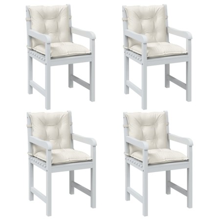 Cojines silla respaldo bajo 4 ud tela crema melange 100x50x7 cm de , Cojines para sillas y sofás - Ref: Foro24-4002386, Preci...