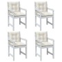 Cojines silla respaldo bajo 4 ud tela crema melange 100x50x7 cm de , Cojines para sillas y sofás - Ref: Foro24-4002386, Preci...