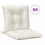 Cojines silla respaldo bajo 4 ud tela crema melange 100x50x7 cm de , Cojines para sillas y sofás - Ref: Foro24-4002386, Preci...