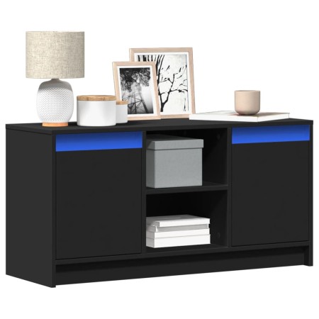 Mueble de TV con LED madera de ingeniería negro 100x34x50 cm de , Muebles TV - Ref: Foro24-852188, Precio: 92,55 €, Descuento: %