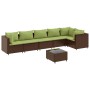 Set muebles de jardín 7 piezas y cojines ratán sintético marrón de , Conjuntos de jardín - Ref: Foro24-3308118, Precio: 532,6...