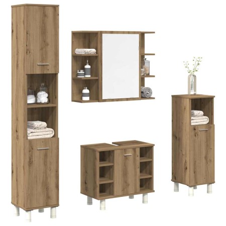 Juego de muebles baño 4 piezas madera ingeniería roble artisan de , Muebles de baño - Ref: Foro24-3328558, Precio: 285,98 €, ...