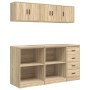 Armarios 6 uds para garaje madera de ingeniería roble sonoma de , Armarios industriales - Ref: Foro24-3328352, Precio: 305,78...
