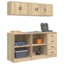 Armarios 6 uds para garaje madera de ingeniería roble sonoma de , Armarios industriales - Ref: Foro24-3328352, Precio: 305,78...
