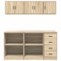 Armarios 6 uds para garaje madera de ingeniería roble sonoma de , Armarios industriales - Ref: Foro24-3328352, Precio: 305,78...