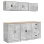 Armarios 6 uds para garaje madera de ingeniería ris hormigón de , Armarios industriales - Ref: Foro24-3328344, Precio: 483,38...